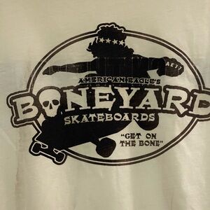 REVERSIBLE 90s Am Eagle Boneyard Skateboards L-XL Deadstock Raglan LS T-shirt;